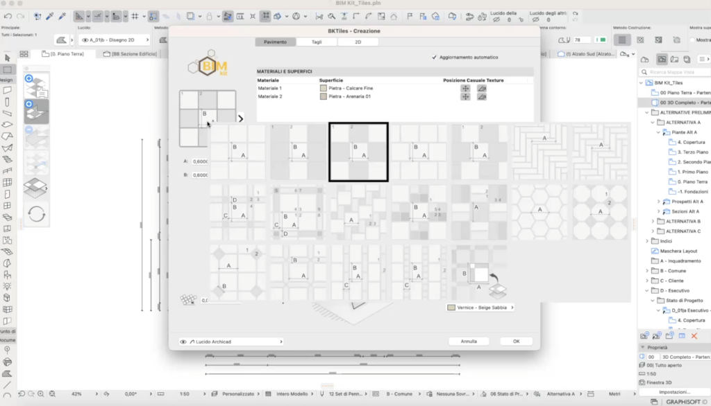 Tiles dimensioni del rivestimento